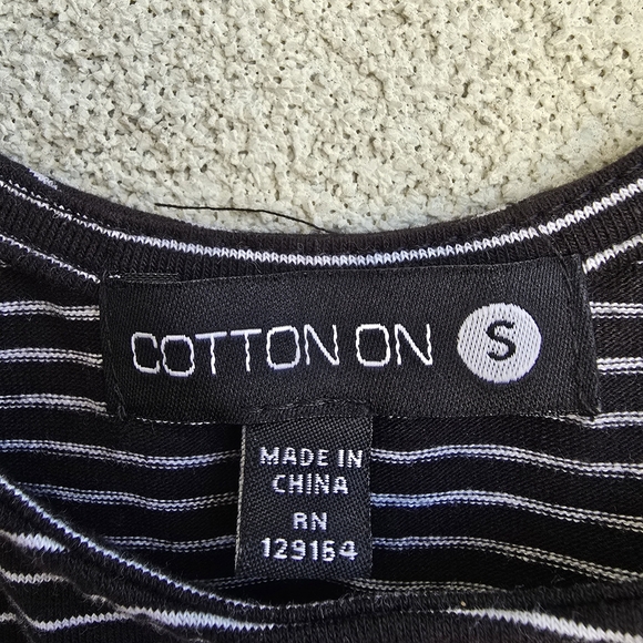 Striped Black and White Sleeveless Dress - Picture 2 of 6